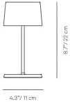 Zafferano, Olivia Mini Lamp, Portable and Rechargeable Table Lamp with Touch Controls, Suitable for Indoor, Dimmer, 2200-3000 K, Height 8.7 Inches, Black Chrome Color