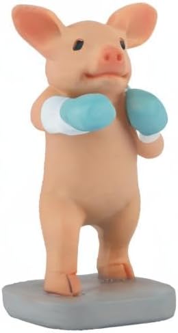 Pig Statue Mini Pig Figurine, Resin Home Decor, Lucky Animal Garden Statue for Micro Landscape (Pig Boxer)