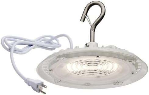 Satco 65/971 Hi-Pro 8-Inch Round LED Shop Light, UFO Utility Light, 60 Watts, White