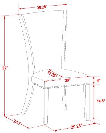 East West Furniture X777VE721-7 7 Piece Dining Room Furniture Set Consist of a Rectangle Dining Table with X-Legs and 6 Blue Color Linen Fabric Parsons Chairs, 40x72 Inch, Multi-Color