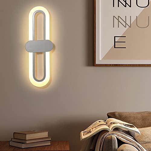 Bedroom Bedside Modern Minimalist Living Room Background Wall Led Three-Color Light-Changing Wall Lamp Simple Aisle Balcony Lamp(Gold,3 Color Switching)