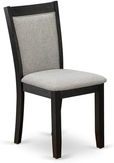 East West Furniture X697MZ606-6 6 Piece Dinette Set Contains a Rectangle Dining Table with X-Legs and 4 Shitake Linen Fabric Parson Chairs with a Bench, 40x72 Inch, Multi-Color