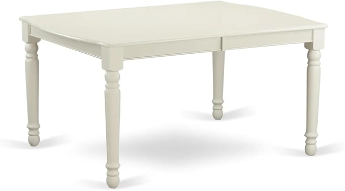 East West Furniture DODA9-LWH-26 9 Piece Modern Dining Table Set Consists of a Rectangle Kitchen Table with Butterfly Leaf and 8 Polyester Fabric Upholstered Chairs, 42x78 Inch, Linen White