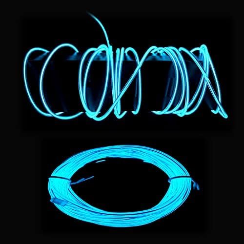 5m Ice Blue neon Wire Flash Electroluminescence, Cutting El Wire,Used for DIY Design, Various Holiday Party Decoration. (Ice Blue, 5m)