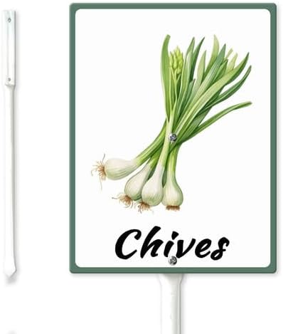 FemiaD Plant Label Signs Planted Herb Garden Markers Waterproof Aluminum Plant Stake Tags Chives Sign for Nursery Indoor Outdoor Garden Decoration 8x12inch