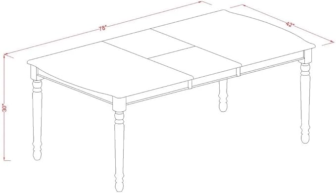 East West Furniture DODA5-MAH-22 5 Piece Kitchen Set Consists of a Rectangle Dining Table with Butterfly Leaf and 4 Polyester Fabric Upholstered Chairs, 42x78 Inch, Mahogany