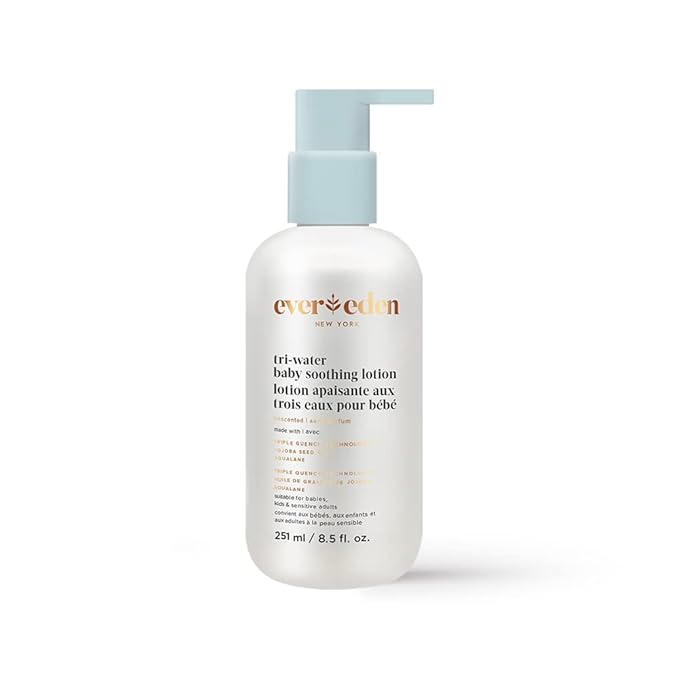 Evereden Tri Water Baby Lotion, 8.5 fl oz. | Clean and Clean Baby Care | Non-toxic and Fragrance Free | Ingredients