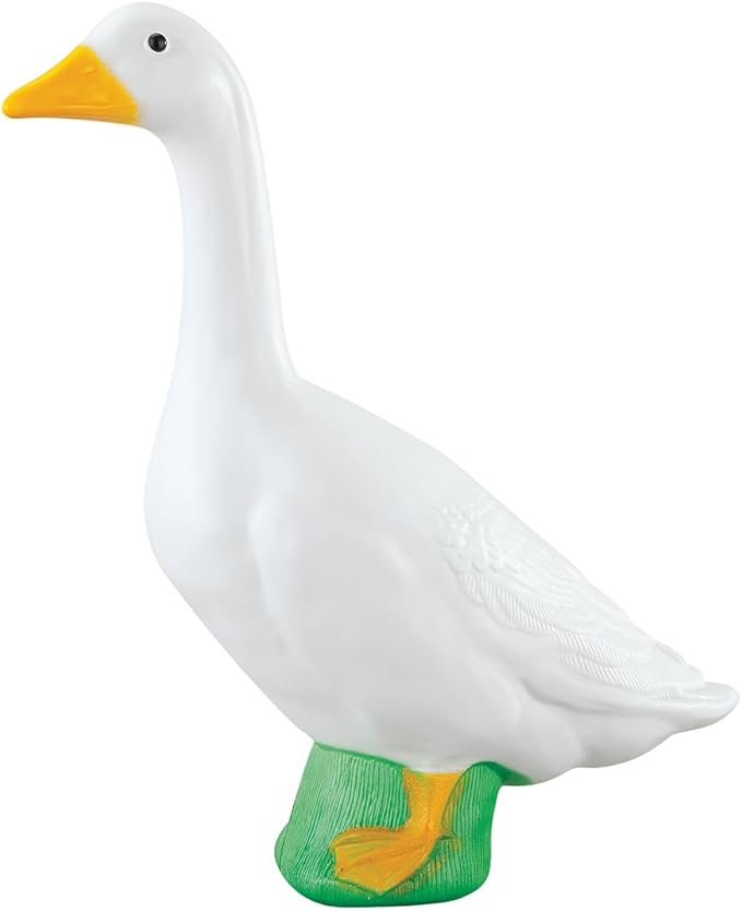 Fox Valley Traders Gaggleville 23" Large White Goose, Plastic Garden Décor, Vibrant and Clean Painted Goose Feet - Indoor or Outdoor Decorative Figurine for Garden, Patio, or Entryway Accent