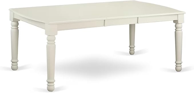 East West Furniture DOAV5-LWH-W 5 Piece Dining Set Includes a Rectangle Dining Room Table with Butterfly Leaf and 4 Wood Seat Chairs, 42x78 Inch, Linen White
