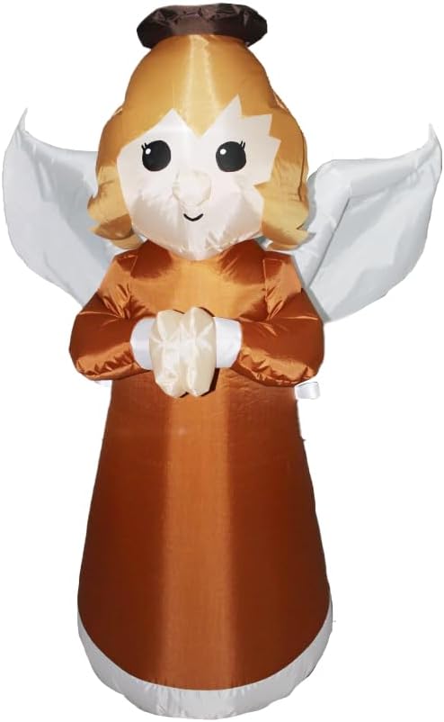 TRMESIA 4FT Inflatable Christmas Angel Indoor Outdoor Decoration with Bright LED，Holiday Yard Decor or Home School Church Garden Lawn Xmas Blow up Decor
