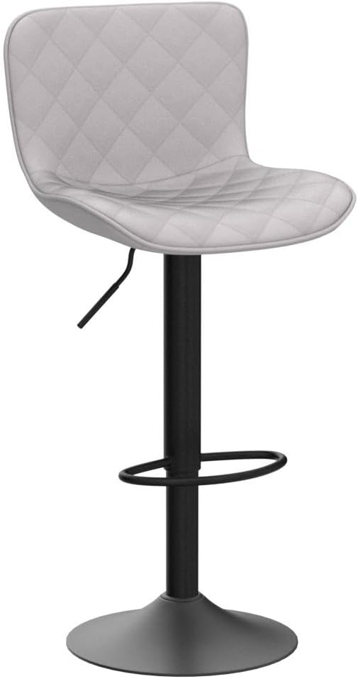 YOUNUOKE Bar Stools Set of 2 Faux Leather Barstools with Back Modern Swivel Counter Height Stools Adjustable Tall Bar Chairs for Kitchen Islands, Lattice Grey