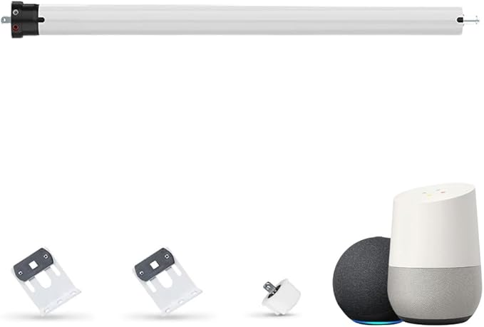 Tuya ZigBee Smart Roller Shade Motor, High Torque Electric Blinds Retrofit Kit, App/Voice Control with Alexa Google, Remote & Timer, Quiet 38dB (10 N.m Φ40mm (1.57") Round Tube)