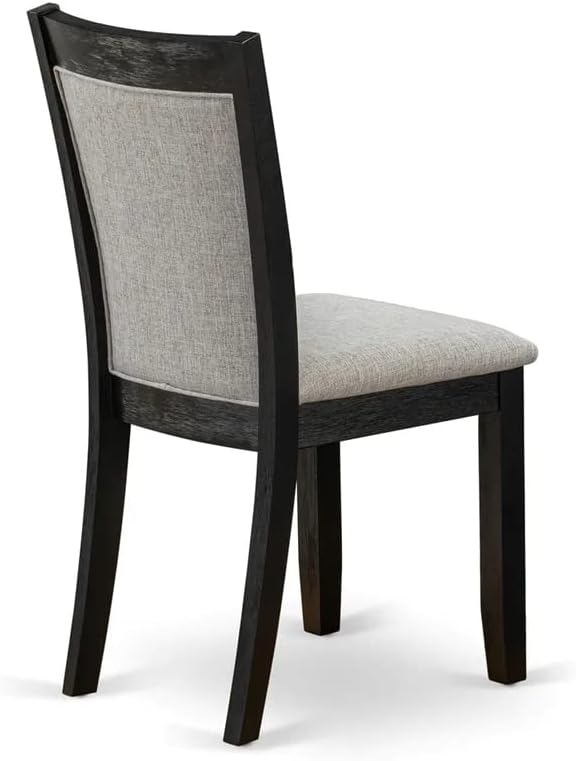 East West Furniture X677MZ606-6 6 Piece Dinette Set Contains a Rectangle Dining Table with X-Legs and 4 Shitake Linen Fabric Parson Chairs with a Bench, 40x72 Inch, Multi-Color