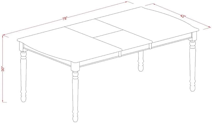 East West Furniture DOML7-MAH-W 7 Piece Dining Set Consist of a Rectangle Dining Room Table with Butterfly Leaf and 6 Wood Seat Chairs, 42x78 Inch, Mahogany