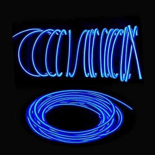 5m Blue neon Wire Flash Electroluminescence, Cutting El Wire,Used for DIY Design, Various Holiday Party Decoration. (Blue, 5m)