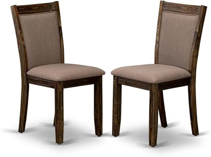 East West Furniture X777MZ748-5 5 Piece Kitchen Table & Chairs Set Includes a Rectangle Dining Room Table with X-Legs and 4 Coffee Linen Fabric Upholstered Chairs, 40x72 Inch, Multi-Color