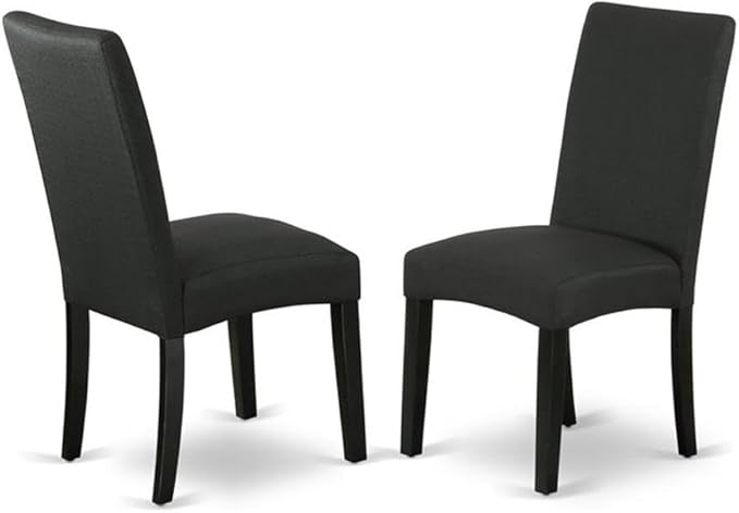 East West Furniture X627DR124-7 7 Piece Dining Room Furniture Set Consist of a Rectangle Dining Table with X-Legs and 6 Black Color Linen Fabric Upholstered Chairs, 40x72 Inch, Multi-Color