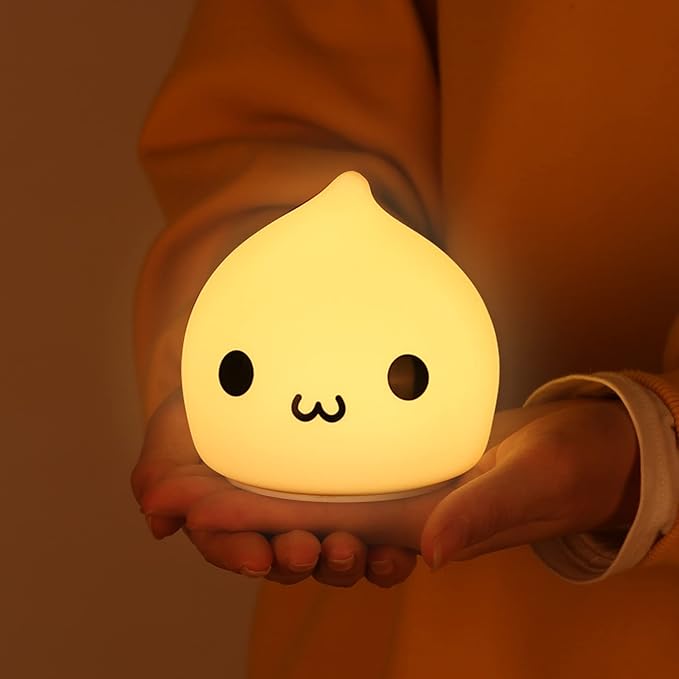 ZKLiLi Night Light for Kids, Cute Lamp Dumpling Light Birthday Gifts for Girls Boys, Kawaii Nightlight Silicone Portable Nursery Battery Powered Animal Night Lights for Baby Toddler Teen Bedrooms