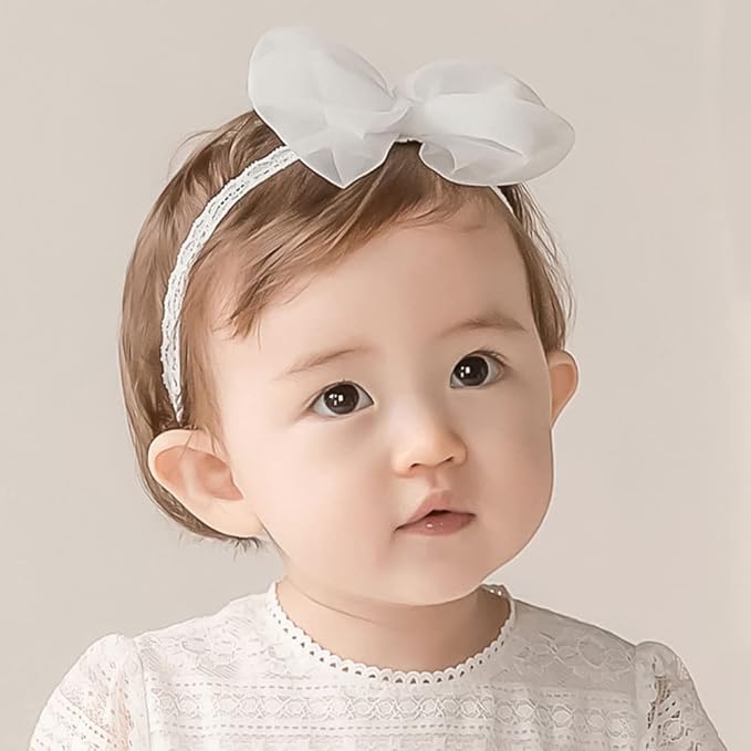 Bethynas Baby Girls Cute Bow-knot Headband Soft Lace Floral Hairbands Newborn Infant Toddlers Kids Hair Accessories (Style 3)