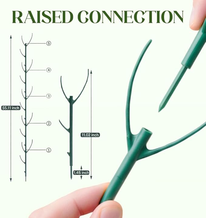 Monstera Plant Support, Adjustable and Stackable Garden Plant Support Stakes with Clamps for Indoor Outdoor Plants, Suitable for Supporting Monstera and Climbing Plants (5 Pack)