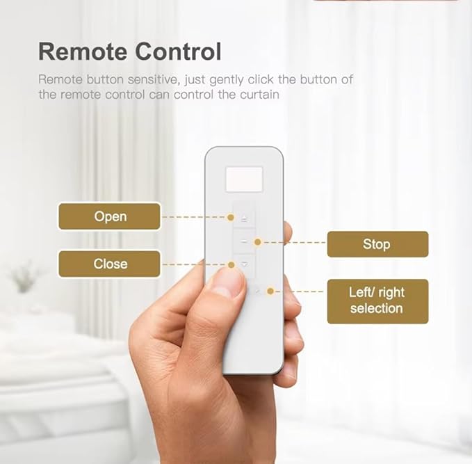 ZigBee Smart Curtain Motor with Retractable Track, Automatic Curtain Opener System 2.5N.m Motorized Drapery Rods Compatible with Alexa/Google Home (2.3-4 meters (90.5-157.4 inches) Adjustable)