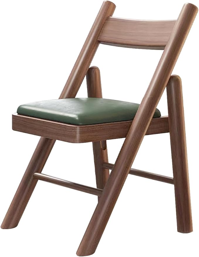 Folding Chairs with Cushion, Solid Wood Padded Foldable Chair, Folding Dinings Chairs Portable and Assembled Seat for Guests Kitchen Office Wedding and Party