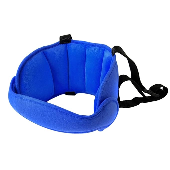 Car Seat Head Support Band, Adjustable Child Neck Relief, Infants and Baby Head Support (Blue)