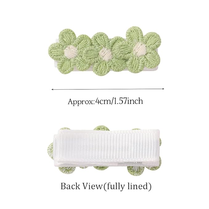Baby Hair Clips -12Pcs Tiny Hair Barrettes for Baby Girls Fully Lined Wrapped by Soft Fabric Cloth Flower Hair Clips for Toddlers Girls Infants Kids