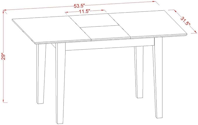 East West Furniture NOCE3-LWH-15 3 Piece Dining Table Set Contains a Rectangle Dining Room Table with Butterfly Leaf and 2 Baby Blue Linen Fabric Parsons Chairs, 32x54 Inch, Linen White