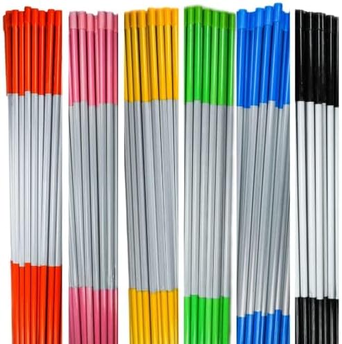 4ft Pro Snow Stakes - 48" x 5/16" Driveway Markers, Pointed Tip, Hy Viz Reflective Tape, Armor Cap (Choose Color/Quantity) (20, Yellow)