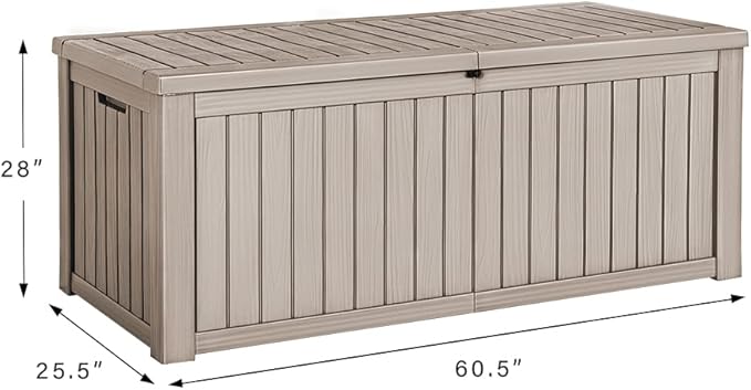Devoko 150 Gallon Deck Box Resin Outdoor Storage Box Waterproof Storage Container for Patio Furniture Cushions