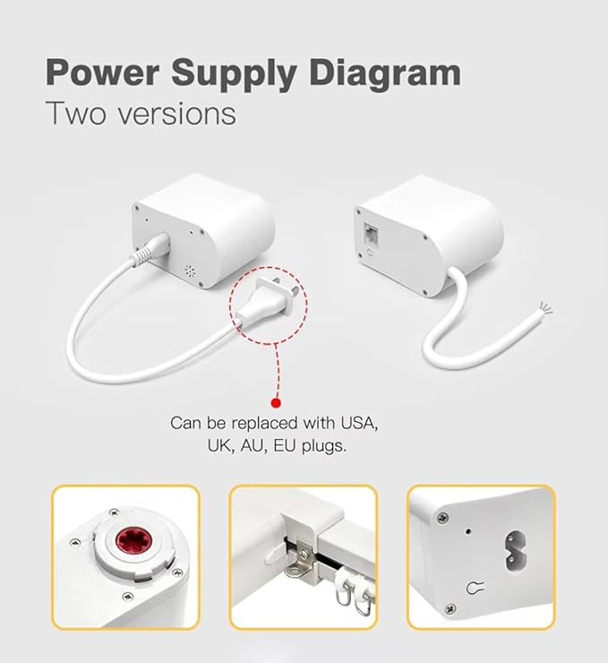Matter Smart Curtain Track System, Hidden Motorized Curtain Rail, 1.8N.m 60kg Load, QR Pairing WiFi, Compatible with HomeKit Alexa Google Home SmartThings, Remote (4 meters (157.4 inches))