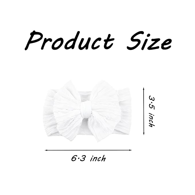 3 Pcs Baby Bows Headbands Soft Nylon Hairbands Super Elastic Headband Hair Accessories For Baby Girls Infant Toddler Essentials (White Grey Blue, Mid)