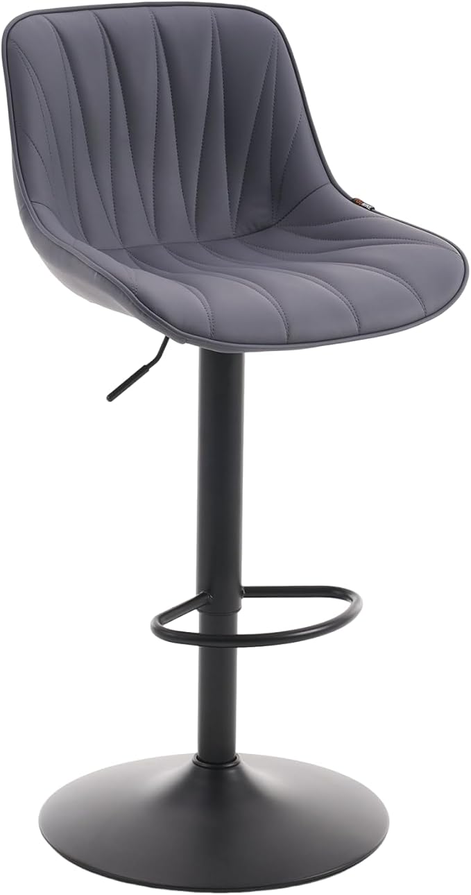 YOUNIKE Bar Stools Set of 2 for Kitchen Island, Purple-Tinted Gray Swivel Tall Bar Stools, Faux Leather Padded Barstools with Back, Modern Counter Height Bar Chairs, Easy to Assemble