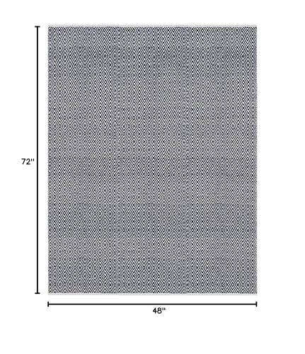 SAFAVIEH Boston Collection 4' x 6' Navy BOS682D Handmade Flatweave Cotton Area Rug - color: Navy, size: 4' x 6' (Rectangular)