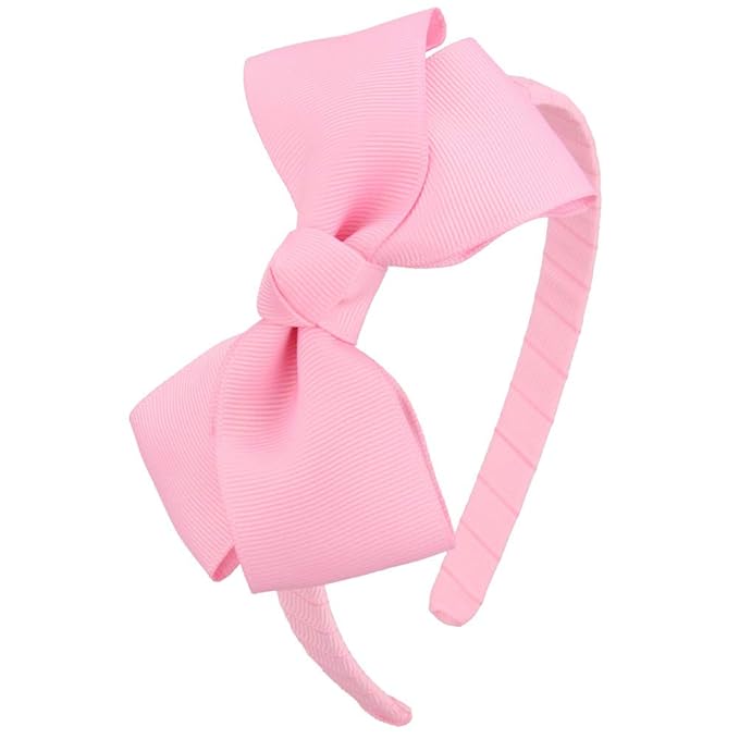 7Rainbows Fashion Cute Rose Pink Bow Headband for Girls Toddlers.