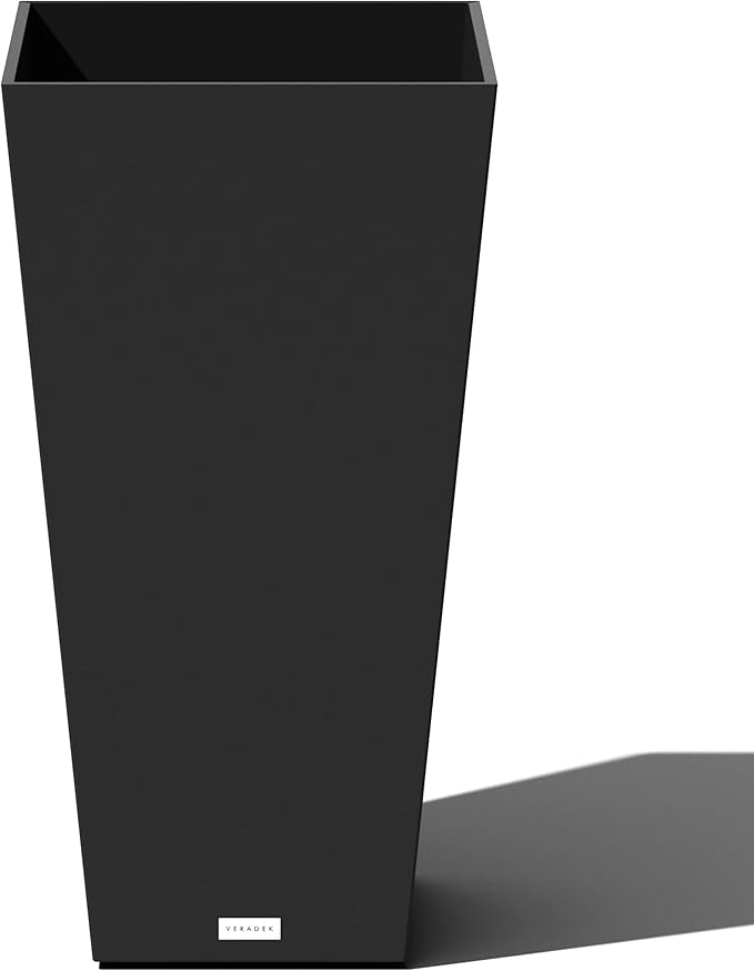 Veradek V-Resin Indoor/Outdoor Taper Planter (30 inch, Black)