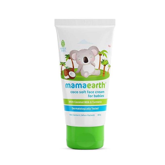 MAMAEARTH Coco Soft Face Cream for Babies with Coconut Milk & Turmeric 2.12 Oz (60g)