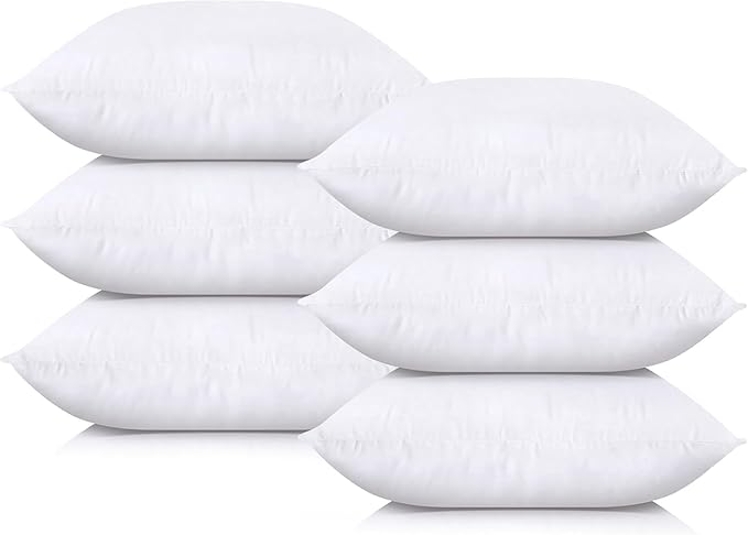 Utopia Bedding Throw Pillows (Set of 6, White), 18 x 18 Inches Pillows for Sofa, Bed and Couch Decorative Stuffer Pillow