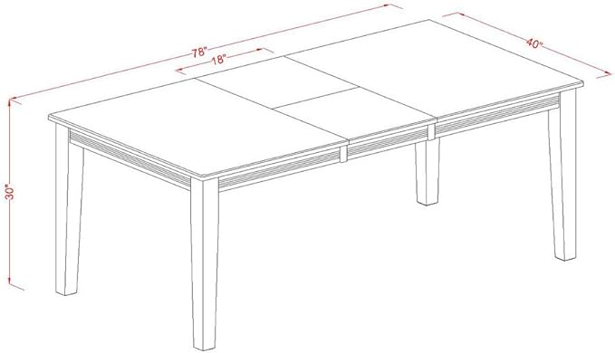 East West Furniture QUIP7-BMK-W 7 Piece Kitchen Table Set Consist of a Rectangle Dining Table with Butterfly Leaf and 6 Dining Room Chairs, 40x78 Inch, Buttermilk & Cherry