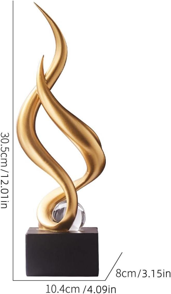 AWNR Abstract Art Deco Decor Statues for Home,Shelves,Table,Living Room, Dining Room,Modern Sculpture Decoraciones of Homes for Sale (Gold C)