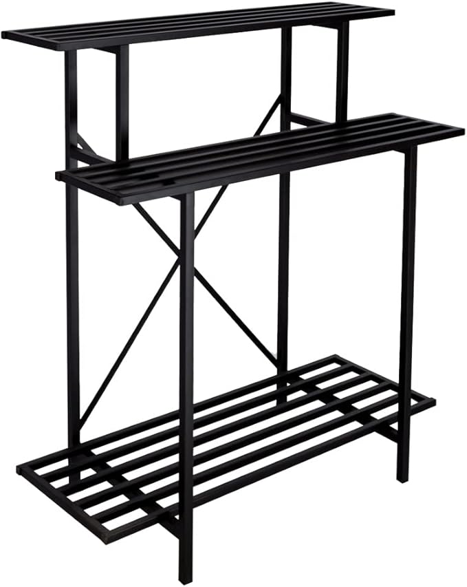 Zhongma 3 Tier Sturdy Plant Stand Space-Saving Heavy Duty Plant Holder for Home Indoor and Outdoor, L35.43 xW17.32 x H39.37 inch, 660 LBS Capacity & Heavy Duty Construction. …