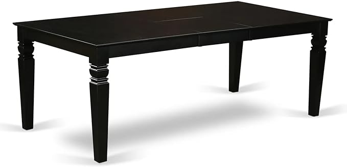 East West Furniture LGDA5-BLK-26 5 Piece Dining Table Set Includes a Rectangle Wooden Table with Butterfly Leaf and 4 Polyester Fabric Parson Chairs, 42x84 Inch, Black