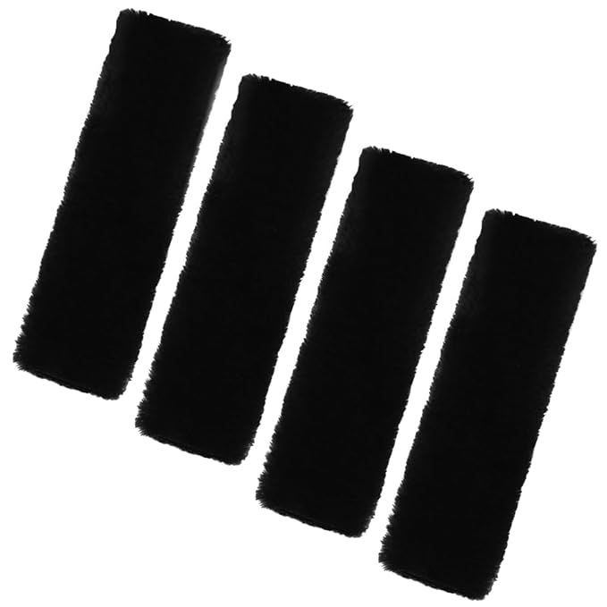 JXJKMMN 4-Pack Soft Plush Seatbelt Covers for Kids,Carseat Shoulder Padding Car Stroller Strap Cover Driving Protection Strap Cover Seat Belt Cushions Pads for Boys Girls (Black)