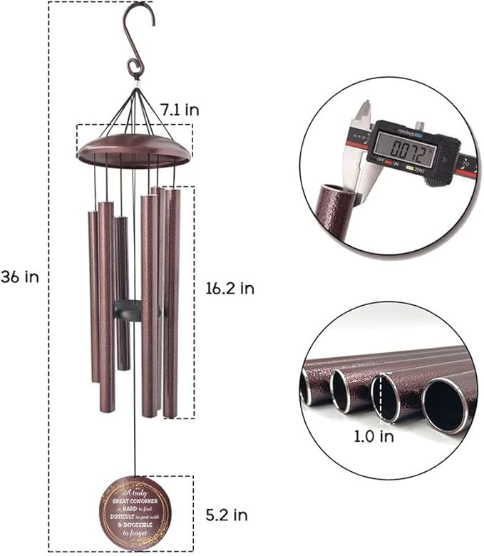 Retirement Wind Chime Personalized, Retirement Gifts of 2024, Best Gifts for Retirement, Deep Tone Wind Chimes Happy Retirement Life, Decorative Wind Chimes Outdoor, Product in USA