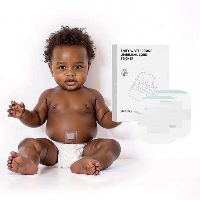 20Pcs Baby Waterproof Umbilical Cord Stickers, Navel Patches for Infants with Protruding Belly Buttons, Soft Cotton Hernia Pads, Baby Colic and Gas Relief Wrap 2.2 * 2.7Inch