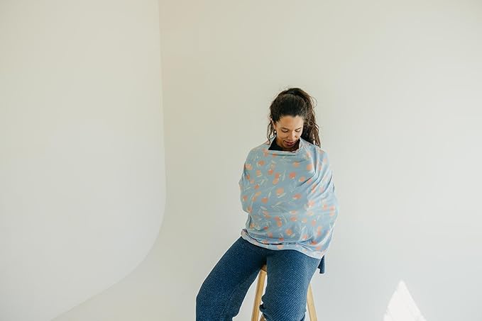 Copper Pearl Multi-Use Cover: Car Seat Covers, Nursing Cover, and Stroller Cover for Sun - Stretchy Fabric, All-Season Use, Stylish Designs, Easy Access for Moms - Clementine
