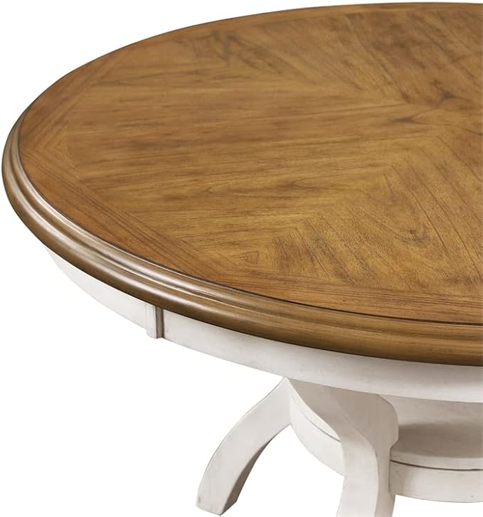 New Classic Furniture Cori 5-Piece Round Dining Set with 1 Table and 4 Chairs, Beige and Brown