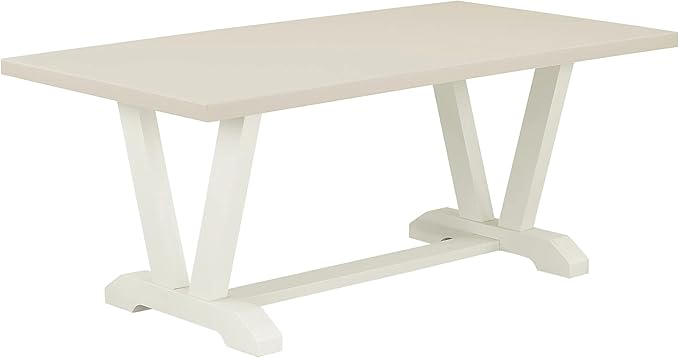 East West Furniture V027MZ015-9 9 Piece Kitchen Table & Chairs Set Includes a Rectangle Dining Room Table with V-Legs and 8 Baby Blue Linen Fabric Parsons Chairs, 40x72 Inch, Multi-Color