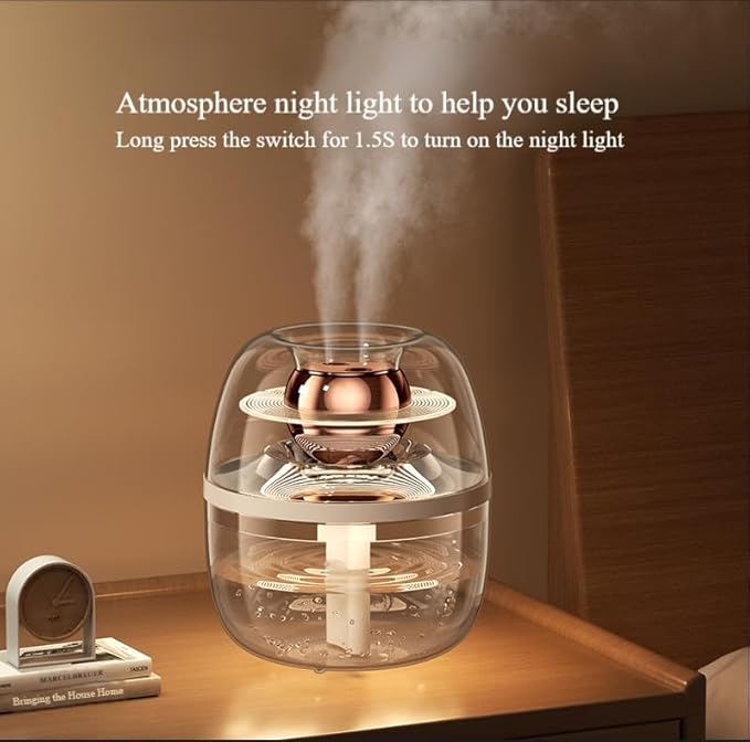 105 oz (3000ml) Essential Oil Aromatherapy Diffuser, Transparent Dual Spray Large Capacity Humidifier with Night Light for Large Rooms, Office, Home, Spa, Yoga, Bedroom, Gym (White)